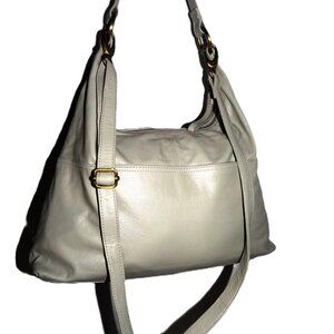 Latico soft gray leather shoulder crossbody bag